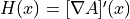 H(x) = [\nabla A]'(x)