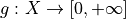 g: X \to [0,+\infty]