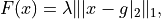 F(x) = \lambda \| |x - g|_2 \|_1,