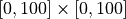 [0, 100] \times [0, 100]