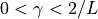 0 < \gamma < 2/L