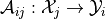 \mathcal{A}_{ij}: \mathcal{X}_j \to \mathcal{Y}_i