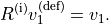 R^{(\mathrm{i})} v_1^{(\text{def})} = v_1.