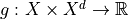 g: X \times X^d \to \mathbb{R}
