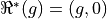 \Re^*(g) = (g, 0)