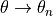 \theta \to \theta_n