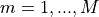 m = 1, ..., M