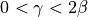 0 < \gamma < 2 \beta
