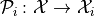 \mathcal{P}_i: \mathcal{X} \to \mathcal{X}_i